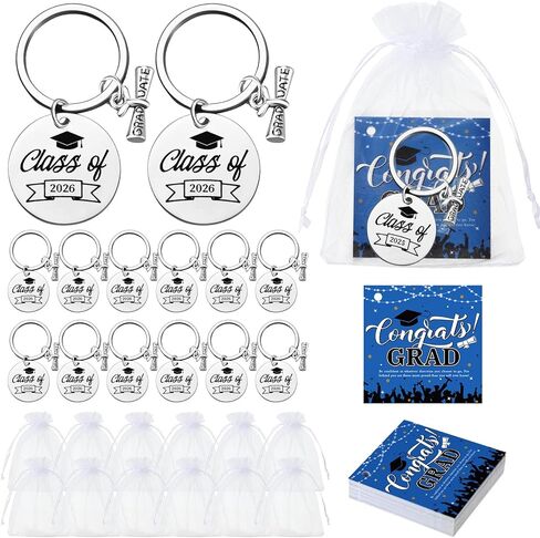 Colarr 36 Set Class of 2025 Graduation Keychains Gift Set with Organza Bag Congrats Card for Him or Her Graduation Gifts in Kuwait