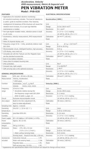 Portable Vibration Meter for Vehicle Component Testing and Workshop Maintenance | Model: PVB-820 in Kuwait