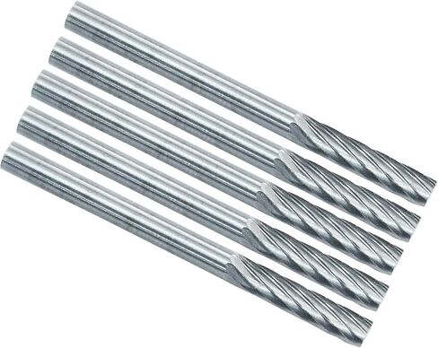 5 Pcs Tungsten Carbide Cylindrical Rotary Files, 1/8" Shank Dia Single Cut Top Flat Rotary Burrs 3mm Cutting Edge Dia in Saudi Arabia