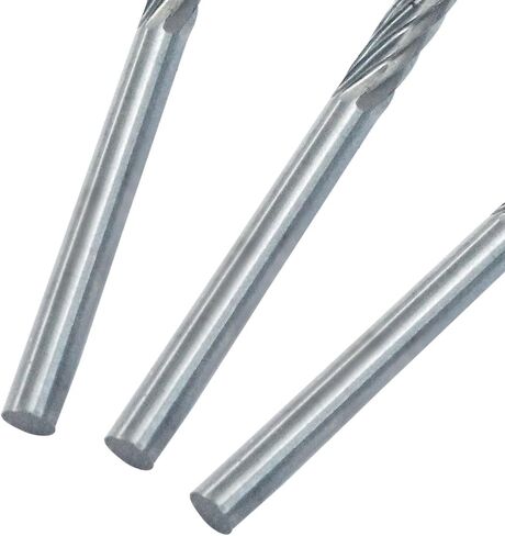 5 Pcs Tungsten Carbide Cylindrical Rotary Files, 1/8" Shank Dia Single Cut Top Flat Rotary Burrs 3mm Cutting Edge Dia in Saudi Arabia