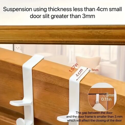 Over The Door Hooks, 5 Heavy Duty Door Hanger Hooks for Hanging Towel Rack for Bathroom Bedroom Dorm(White in Saudi Arabia