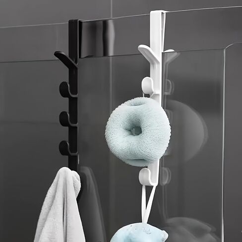 Over The Door Hooks, 5 Heavy Duty Door Hanger Hooks for Hanging Towel Rack for Bathroom Bedroom Dorm(White in Saudi Arabia