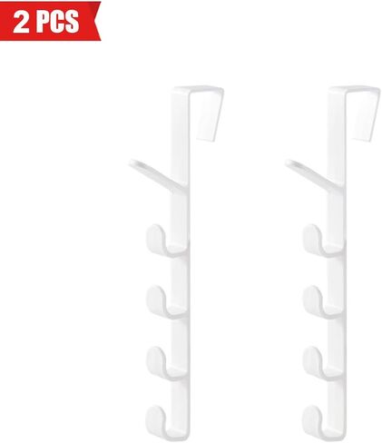 Over The Door Hooks, 5 Heavy Duty Door Hanger Hooks for Hanging Towel Rack for Bathroom Bedroom Dorm(White in Saudi Arabia