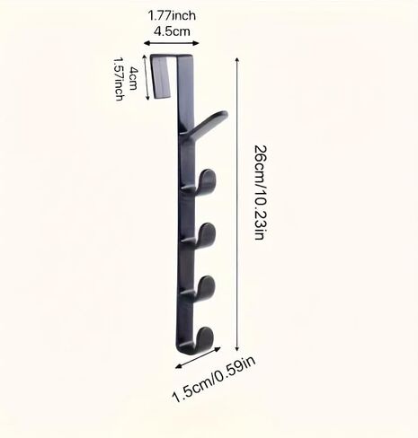 Over The Door Hooks, 5 Heavy Duty Door Hanger Hooks for Hanging Towel Rack for Bathroom Bedroom Dorm(White in Saudi Arabia