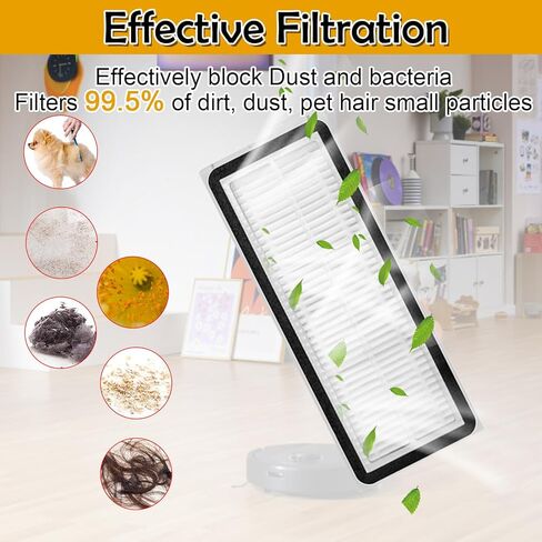 Eagles 8PCS Replacement Filter Compatible with Roborock QV 35A, QV 35S, Qrevo S, Qrevo Pro, Qrevo MaxV, Qrevo Plus, Qrevo Edge, Qrevo Curv Robot Vacuum Cleaner in Saudi Arabia
