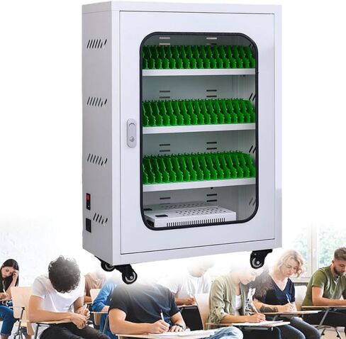 Rechargeable Mobile Phone Charging Cabinet, Portable Mobile Phone Storage Box, Aluminum Alloy Mobile Phone Cabinet, Mobile Phone Safe for Company Conference Room,60Slots in Saudi Arabia