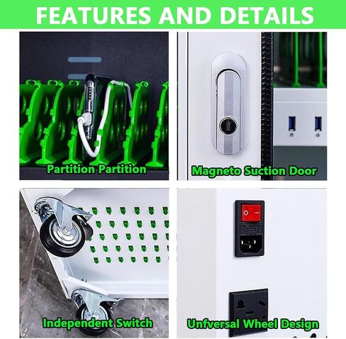Rechargeable Mobile Phone Charging Cabinet, Portable Mobile Phone Storage Box, Aluminum Alloy Mobile Phone Cabinet, Mobile Phone Safe for Company Conference Room,50Slots in Saudi Arabia