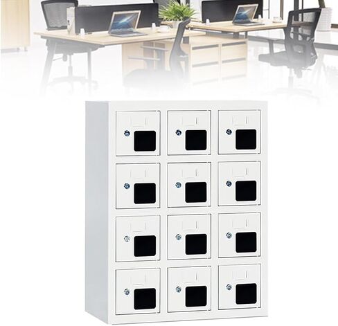 Rechargeable Mobile Phone Charging Cabinet, Aluminum Alloy Mobile Phone Cabinet, Portable Mobile Phone Storage Box, Mobile Phone Safe for Company Conference Room,12Slots in Saudi Arabia