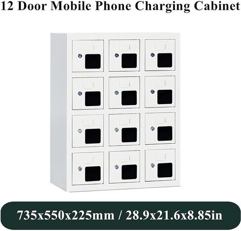 Rechargeable Mobile Phone Charging Cabinet, Aluminum Alloy Mobile Phone Cabinet, Portable Mobile Phone Storage Box, Mobile Phone Safe for Company Conference Room,12Slots in Saudi Arabia
