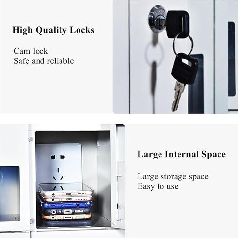 Rechargeable Mobile Phone Charging Cabinet, Aluminum Alloy Mobile Phone Cabinet, Portable Mobile Phone Storage Box, Mobile Phone Safe for Company Conference Room,12Slots in Saudi Arabia