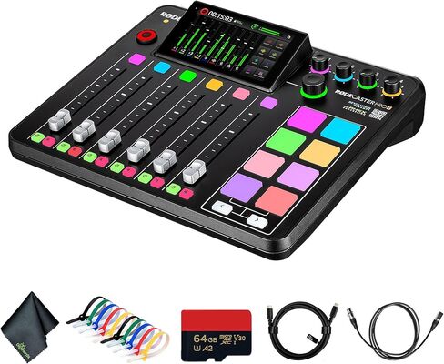 RODE RODECaster Pro II + 64GB Micro SD Memory Card + Cable Ties + 10 Foot XLR + More in Saudi Arabia
