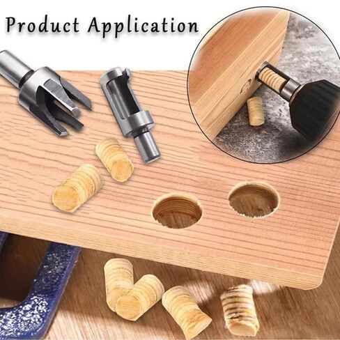 8-Piece Wood Plug Cutter Drill Bit Set for DIY Woodworking Projects with Tapered and Straight Cutters for Long-Lasting and Precise Hole Plugging in Saudi Arabia