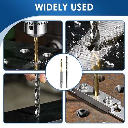3 Pcs M3 x 0.5 Tap and Drill Bit Set, High Speed Steel Spiral Point Tap with 3 Pcs 2.5mm Drill Bit, Professional Metric Threading Tool Kit for Metalworking Automotive and DIY Projects in Saudi Arabia