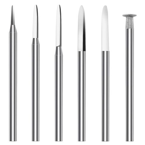 6Pcs 3mm Shank Wood Carving Drill Bits Set - Engraving/Grinding Kit for Dremel Rotary Tool, Fit Wood Crafts, Woodworking & Micro Sculpture in Kuwait