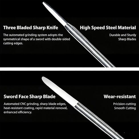 6Pcs 3mm Shank Wood Carving Drill Bits Set - Engraving/Grinding Kit for Dremel Rotary Tool, Fit Wood Crafts, Woodworking & Micro Sculpture in Kuwait