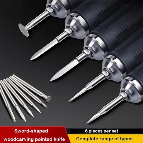 6Pcs 3mm Shank Wood Carving Drill Bits Set - Engraving/Grinding Kit for Dremel Rotary Tool, Fit Wood Crafts, Woodworking & Micro Sculpture in Kuwait