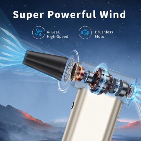 أنف الهواء الكهربائي ، 300000 دورة في الدقيقة ، منفاخ الهواء المضغوط بالانفراغ باليد ، منفاخ هواء 4-gear مع محرك بدون فرش قابل لإعادة الشحن ، منظف غبار Powerflu للكمبيوتر الشخصي ، لوحة المفاتيح ، المنزل ، في الهواء الطلق والسيارة in Kuwait