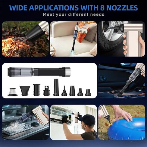 أنف الهواء الكهربائي ، 300000 دورة في الدقيقة ، منفاخ الهواء المضغوط بالانفراغ باليد ، منفاخ هواء 4-gear مع محرك بدون فرش قابل لإعادة الشحن ، منظف غبار Powerflu للكمبيوتر الشخصي ، لوحة المفاتيح ، المنزل ، في الهواء الطلق والسيارة in Kuwait