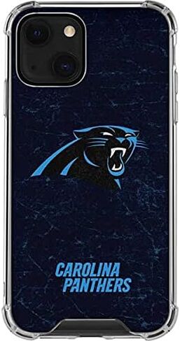Skinit Clear Phone Case Compatible with iPhone 13 - Officially Licensed NFL Carolina Panthers Distressed Design in Saudi Arabia