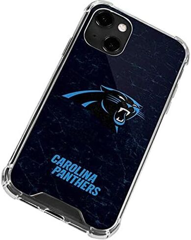Skinit Clear Phone Case Compatible with iPhone 13 - Officially Licensed NFL Carolina Panthers Distressed Design in Saudi Arabia