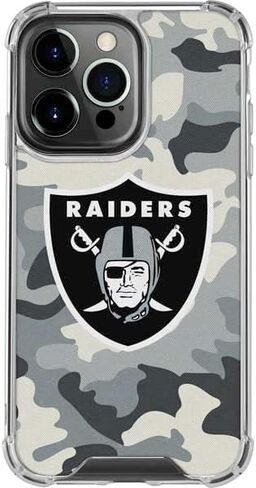 Skinit Clear Phone Case Compatible with iPhone 15 Pro Max - Officially Licensed NFL Las Vegas Raiders Camo Design in Saudi Arabia