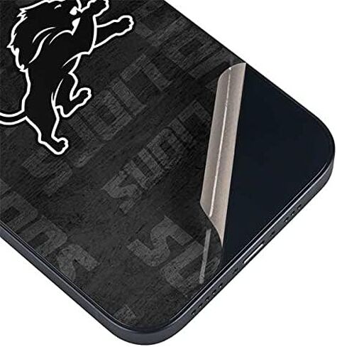 ملصق هاتف Skinit متوافق مع iPhone 13 - تصميم أسود وأبيض مرخص رسميًا من NFL Detroit Lions in Saudi Arabia