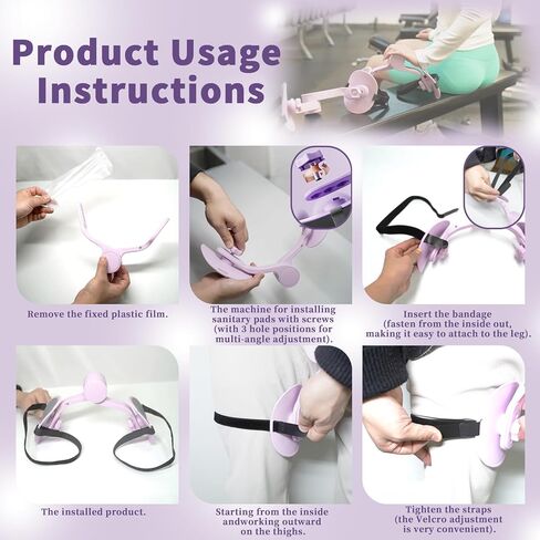 Kegel Exerciser, Pelvic Floor Exercise Device - Adjustable Angle Thigh Trainer with Thickened Silicone Pads & Security Strap, Inner Thigh Exerciser for Women, Home/Office in Saudi Arabia