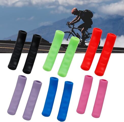 2Pcs Bike Brake Shock Absorption Lever Grip Protector Cover, Silicone Anti-Slip Sleeve, Mountain Road Bike Cycling Accessory (Purple) in Saudi Arabia