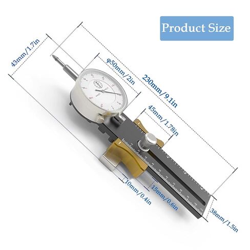 مقياس ميتري منشار الطاولة مع مؤشر القرص، أداة معايرة ورشة العمل لمناشير الطاولة، مناشير الشريط، مكابس الحفر، المحاذاة الدقيقة ومعايرة آلات ورشة العمل in Kuwait