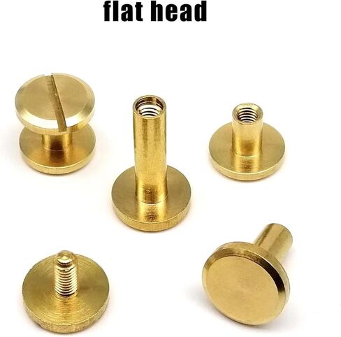 bookbinding screws, Copper Solid Brass Screw Nail Binding Rivet Pack Of 5 3-25mm(Flat Head,6mm) in Saudi Arabia