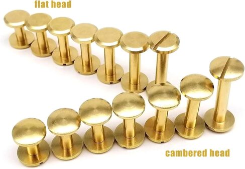 bookbinding screws, Copper Solid Brass Screw Nail Binding Rivet Pack Of 5 3-25mm(Flat Head,6mm) in Saudi Arabia