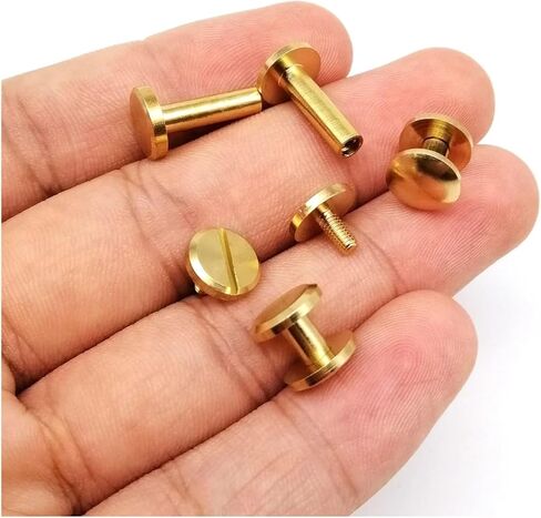 bookbinding screws, Copper Solid Brass Screw Nail Binding Rivet Pack Of 5 3-25mm(Flat Head,6mm) in Saudi Arabia