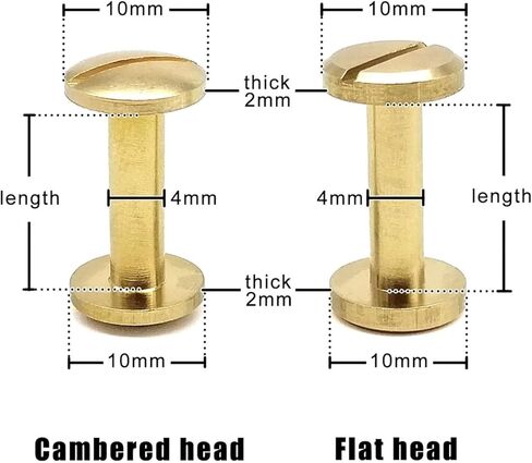bookbinding screws, Copper Solid Brass Screw Nail Binding Rivet Pack Of 5 3-25mm(Flat Head,6mm) in Saudi Arabia
