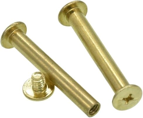 bookbinding screws, M5 Copper Plated Rivet Screws 6-100mm For Book Binding Photo Album Leather Craft(40mm(5pcs)) in Saudi Arabia