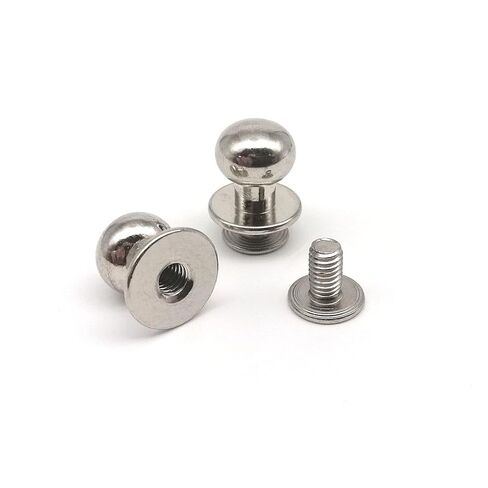 Zkensh-Bolts 10 قطع من النحاس الصلب والنحاس الدائري برأس كروي جلدي حقيبة حرفية وحزام وحزام خلفي مسمار برشام مسمار خلفي للحلمة، يستخدم على نطاق واسع (ذهبي، قطر الرأس 8 مم) in Kuwait