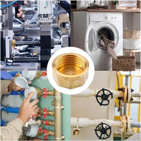 10PCS G3/4 Brass Pipe Cap, Female Thread Plug, Valve Cap for Water/Gas Lines, 3/4" Male Thread Seal, Closing Pipe End, 145psi Pressure Rating in Saudi Arabia