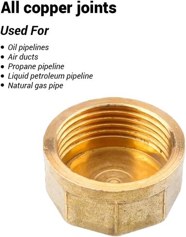10PCS G3/4 Brass Pipe Cap, Female Thread Plug, Valve Cap for Water/Gas Lines, 3/4" Male Thread Seal, Closing Pipe End, 145psi Pressure Rating in Saudi Arabia