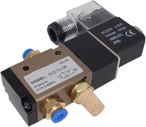 1 قطعة ثلاثي الاتجاه 2-الوضع 3V210-08 مغلق عادة DC12V 24V AC220V صمام الملف اللولبي للهواء الهوائي صمام الملف اللولبي للغاز الذي يتم التحكم فيه إلكترونيًا (بدون تركيبات، 3V210-08NC AC380V) in Kuwait