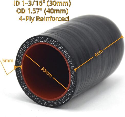 1-3/16" (30mm) 4-layer Reinforced Silicone Hose Cap/Silicone Plug/Vacuum Cover With Fixture,For Turbine Bypass Valve Port, Throttle Body Water Hole, Radiator Port, Heater Core，Leak Repair（1Pcs） in Kuwait