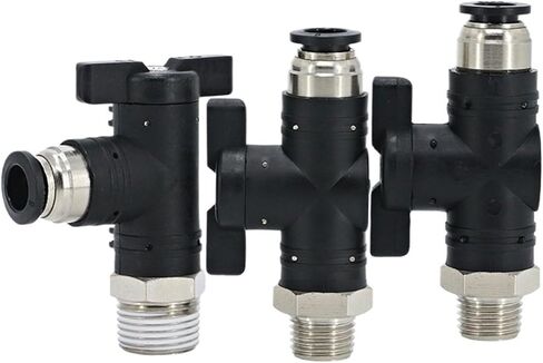 1PCS hand valve throttle BC BL elbow wind speed control adapter 6mm 8mm 10mm external thread PT 1/8 1/4 3/8 1/2 black pneumatic valve(BUC8mm,01) in Saudi Arabia