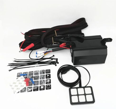 6 Circuit Control Box Universal Waterproof Fuse Relay Touch Switch with Label Stickers in Kuwait