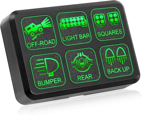 6 Circuit Control Box Universal Waterproof Fuse Relay Touch Switch with Label Stickers in Kuwait