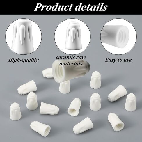 Molain 30PCS Ceramic Wire Connector, High Temperature Resistant Ceramic Wire Nuts 18-8 AWG Small Porcelain Connector Twist Caps for Electrical Repairs in Saudi Arabia