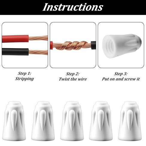 Molain 30PCS Ceramic Wire Connector, High Temperature Resistant Ceramic Wire Nuts 18-8 AWG Small Porcelain Connector Twist Caps for Electrical Repairs in Saudi Arabia