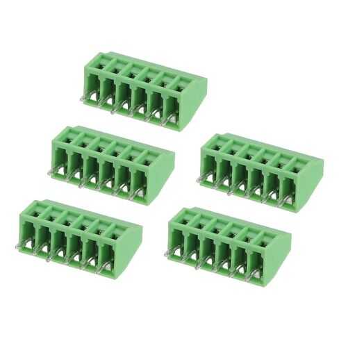 MECCANIXITY 5Pcs 16 Pin PCB Mount Screw Terminal Block Connector 2.54mm 0.1 Inch Pitch, Green in Saudi Arabia