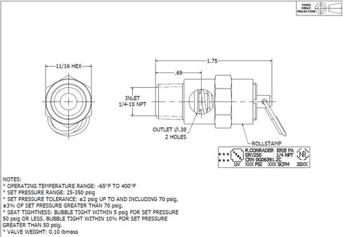 صمام الأمان البديل لشركة Ingersoll Rand 22052450، 1/4 بوصة NPT صمام تخفيف ضغط الأمان الصناعي الناعم، صنع في الولايات المتحدة الأمريكية (225 رطل لكل بوصة مربعة / 194 SCFM) in Saudi Arabia