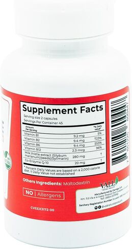 HepaLive Forte - 90 ct - Liver Support Supplement with Milk Thistle and CoQ10 - B Vitamins for Detoxification and Energy Metabolism in Saudi Arabia