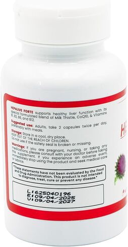 HepaLive Forte - 90 ct - Liver Support Supplement with Milk Thistle and CoQ10 - B Vitamins for Detoxification and Energy Metabolism in Saudi Arabia