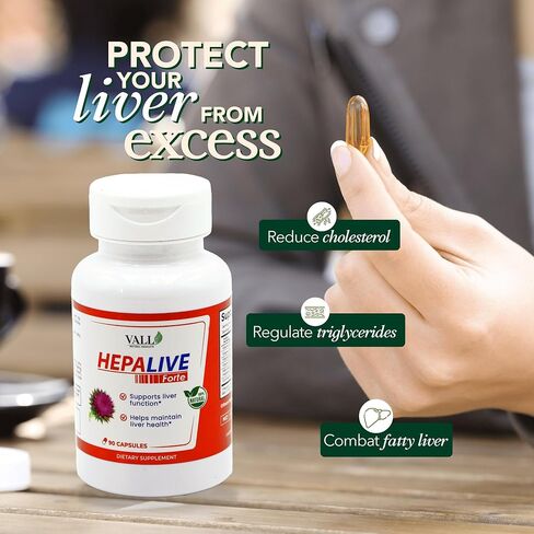 HepaLive Forte - 90 ct - Liver Support Supplement with Milk Thistle and CoQ10 - B Vitamins for Detoxification and Energy Metabolism in Saudi Arabia