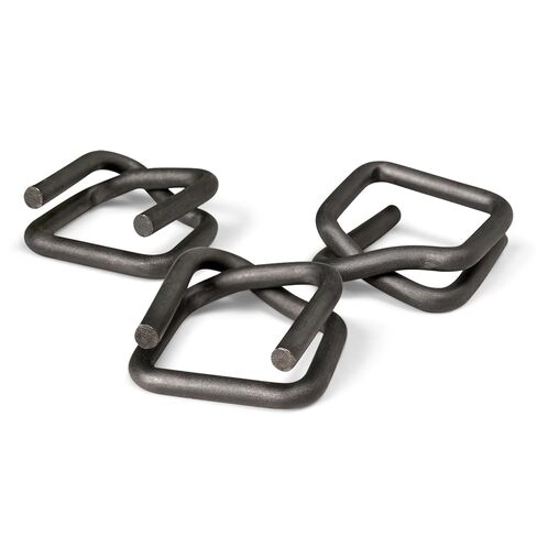 ESK Packaging® مشبك ربط 3/4 بوصة - أبازيم سلكية مطلية بالفوسفات ذاتية الغلق وقابلة لإعادة الاستخدام لربط الحبل، مشبك معدني 100/علبة in Kuwait